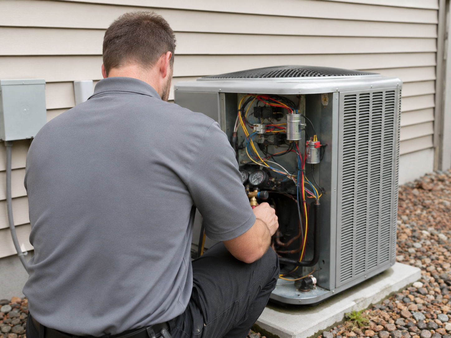 Example HVAC team of HVAC technicians